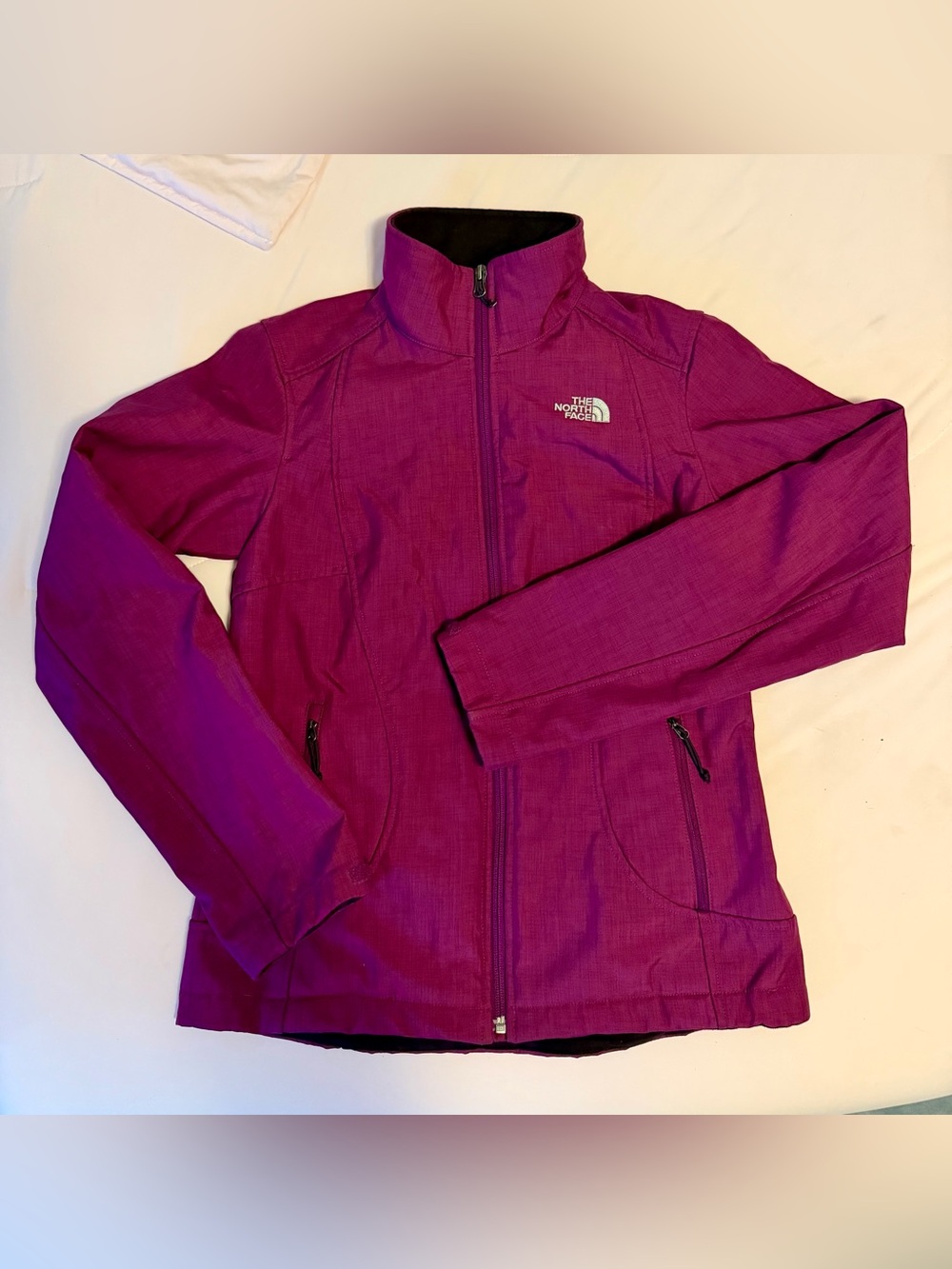 The North Face Jacket Womens Small Purple Softshell Fleece Lined Zip Pockets